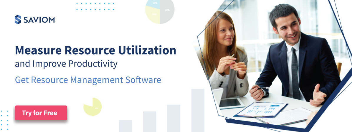 Banner displaying measure resource utilization and boost productivity with resource management software