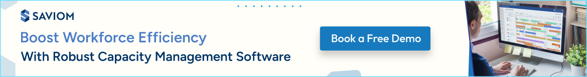 Banner displaying boost workforce efficiency with SAVIOM's capacity management software
