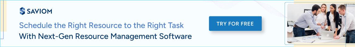Banner displaying schedule the right resource to the right task with next-gen resource management software