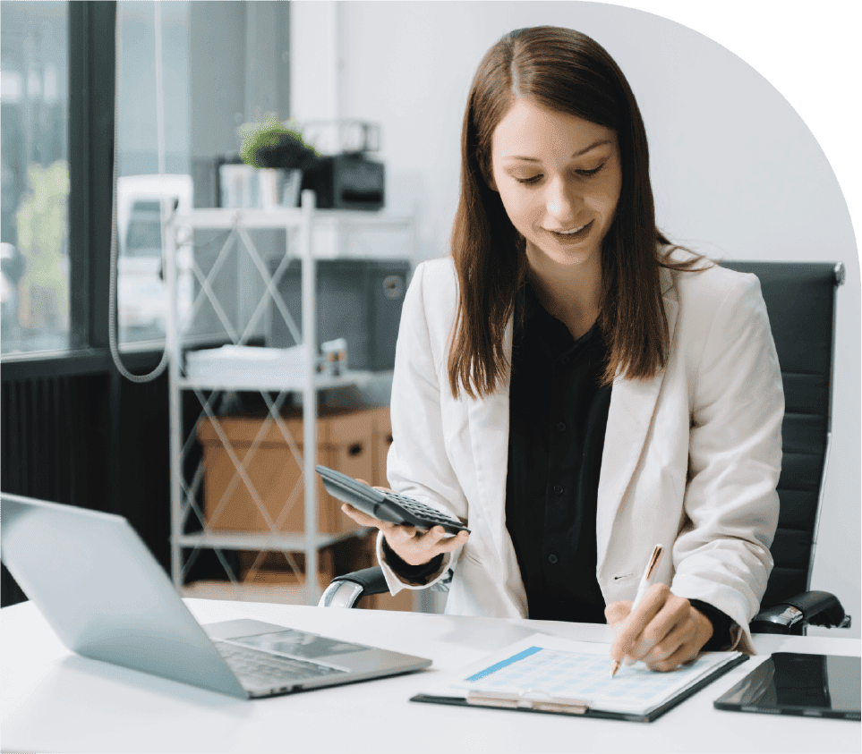 Professional calculating asset scheduling costs