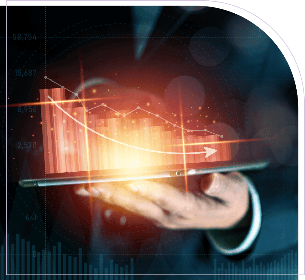 Project portfolio analytics showing performance trends