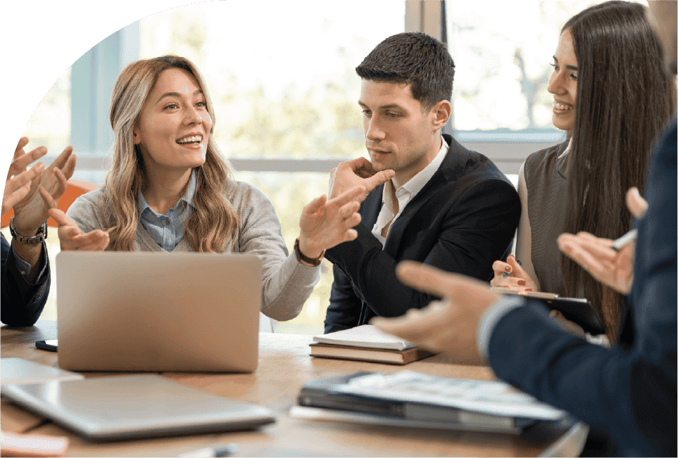 A team collaborating on portfolio optimization