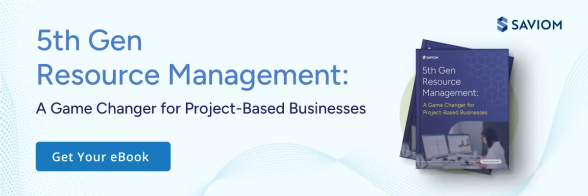 Banner displaying 5th gen resource management for project-based business guide.