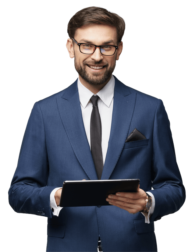Professional using a tablet