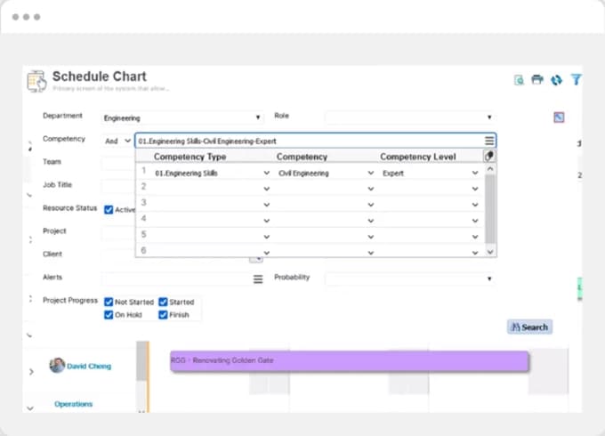 Drag and drop tools onto the schedule with ease